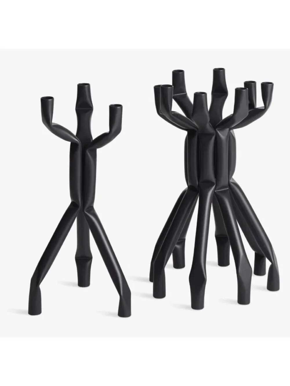 Nosferatube Modern Sculptural Steel Candelabra 17” Industrial Candle Holder Goth